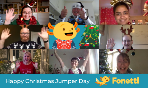 FonettiApp's tweet photo. Is everyone looking as happy and festive as we are? Happy Christmas Jumper Day everyone! Keep on sparkling...
#ChristmasJumperDay #fonetti #bestreadingapp #readingapp #readingappforkids #hungrylittleminds https://t.co/AzZ8LjA0em
