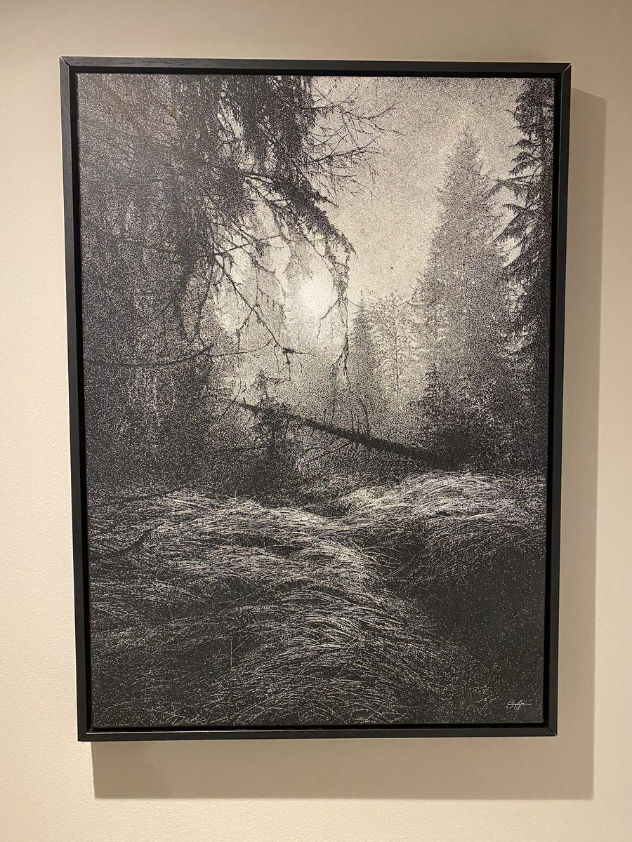 After about 7 years I finally got my hands on a Danny Larsen masterpiece. This is called Tåkestrå which looks very like the forest where I live! It’s made up of tiny dots!