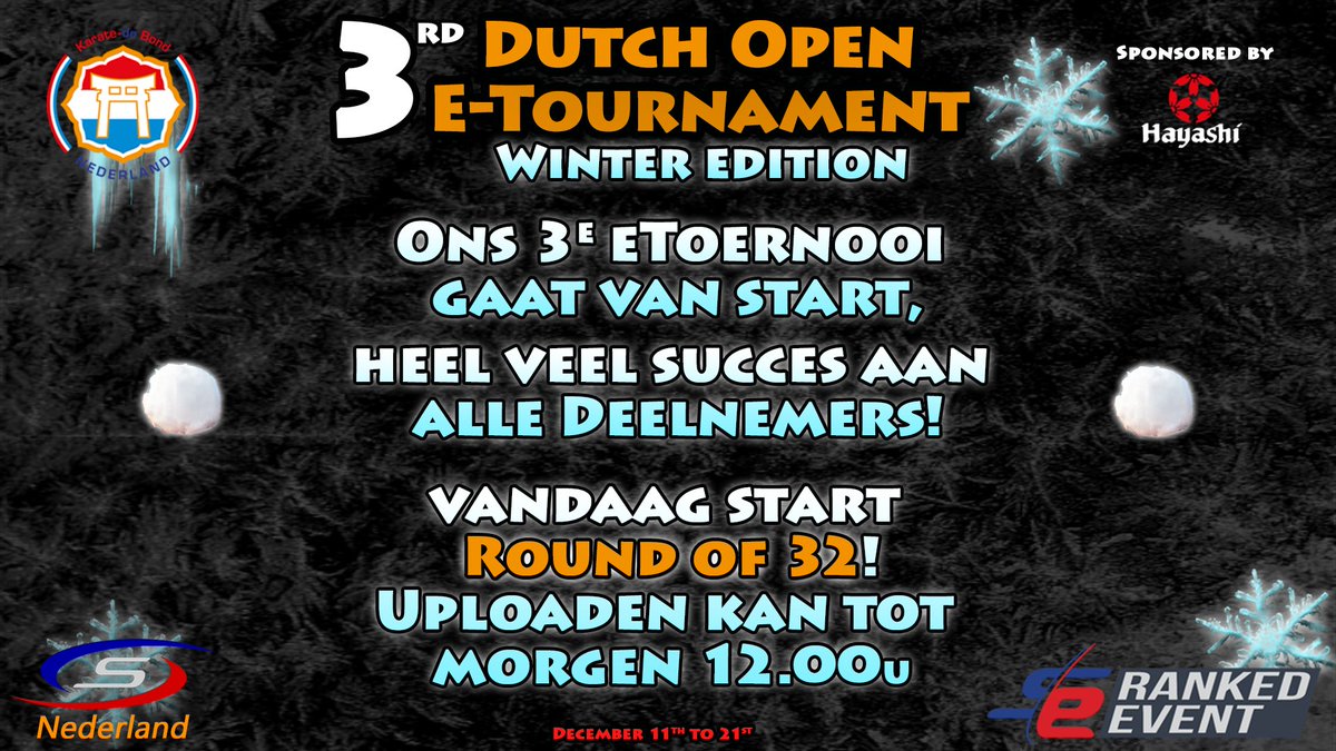 KarateBond's tweet photo. Vandaag start het 3rd Dutch Open eTournament! Er doen meer dan 250 inschrijvingen uit 26 landen mee! 🌎

De eerste ronde start vandaag. Wij wensen alle deelnemers veel succes! 👍
Meer informatie 👉 https://t.co/3eAuuFkz3X

#Karate #Sportdata #eTournament #DutchOpen #WinterEdition https://t.co/BTjPPPnKOM