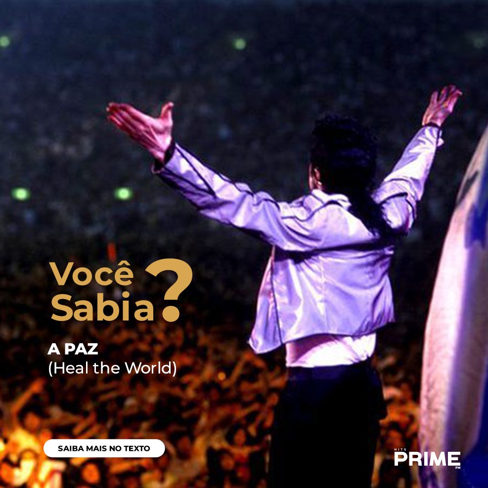HitsPrime87's tweet photo. Você sabia que a música "A Paz", interpretada pela banda Roupa Nova é uma versão do single "Heal The World", composta pelo Michael Jackson?
A versão brasileira do single é de autoria de Luís Fernando Oliveira da Silva, e já foi regravada por vários artistas.
#HitsPrime https://t.co/Wbl5BB6CEe