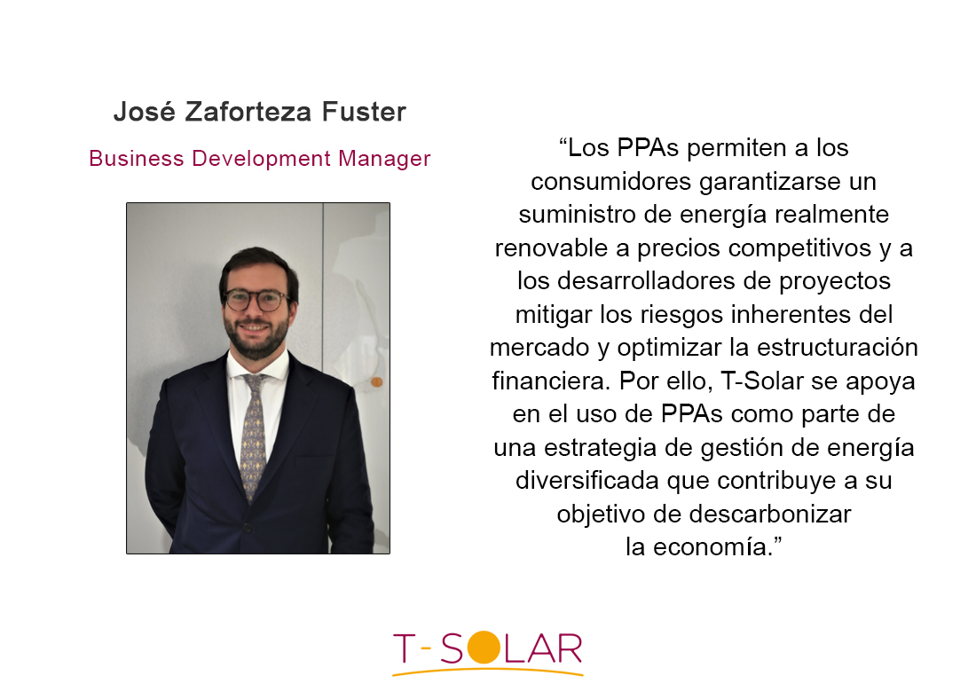 TSolarGroup's tweet photo. José Zaforteza Fuster, Business Development Manager de Grupo T-Solar nos habla de los acuerdos PPA #PPA #ProjectFinance #RenewableEnergy #FV https://t.co/CcdxoxWlnV