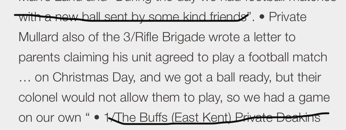 Wanted to play, “...but their colonel would not allow them...”11/