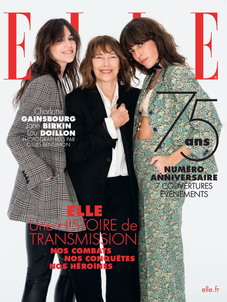 SalomonValerie's tweet image. Pour ses 75 ans, découvrez le numéro anniversaire d'@ELLEfrance avec 7 couvertures exceptionnelles, photographiées par Gilles Bensimon, autour de la transmission ! 👏🏻