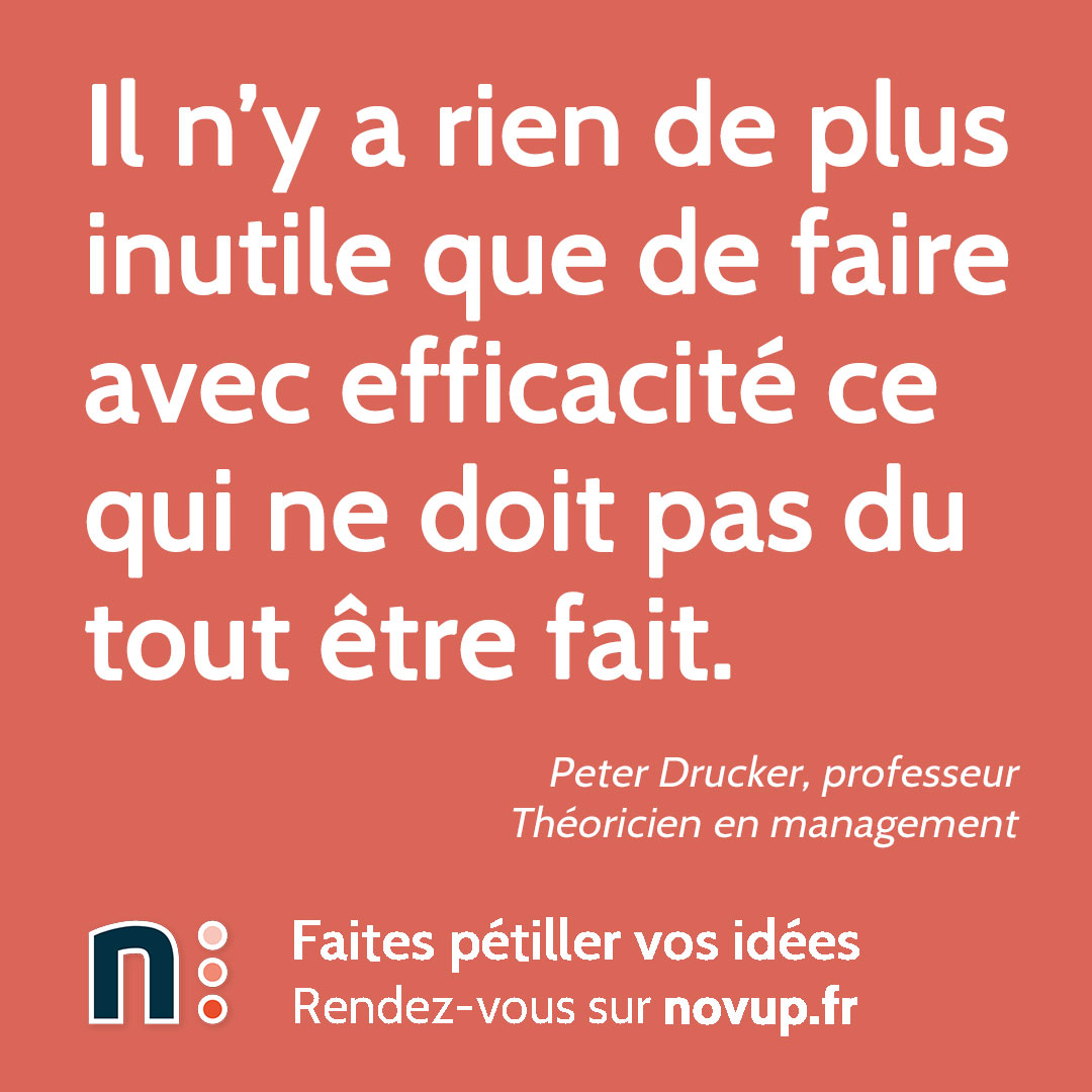 [ CITATION ]

Il n’y a rien de plus inutile que de faire avec efficacité ce qui ne doit pas du tout être fait.

Peter Drucker, professeur et théoricien en management

#bonsens #efficacite #management #mvp #pretotype #valeur #novup