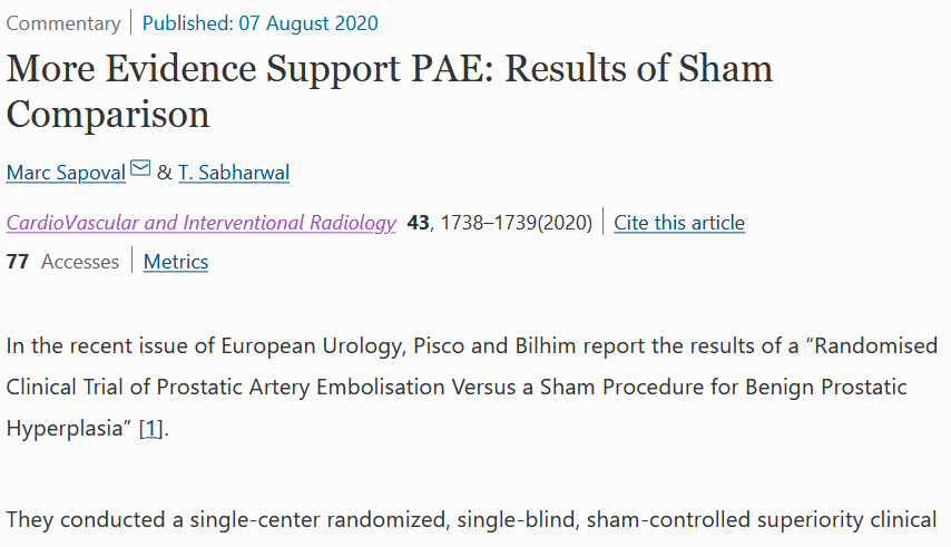 CVIR_Journal's tweet photo. More Evidence Support #PAE: Results of Sham Comparison | https://t.co/2YVn4pwEdf #Irad https://t.co/53ed42QmSy