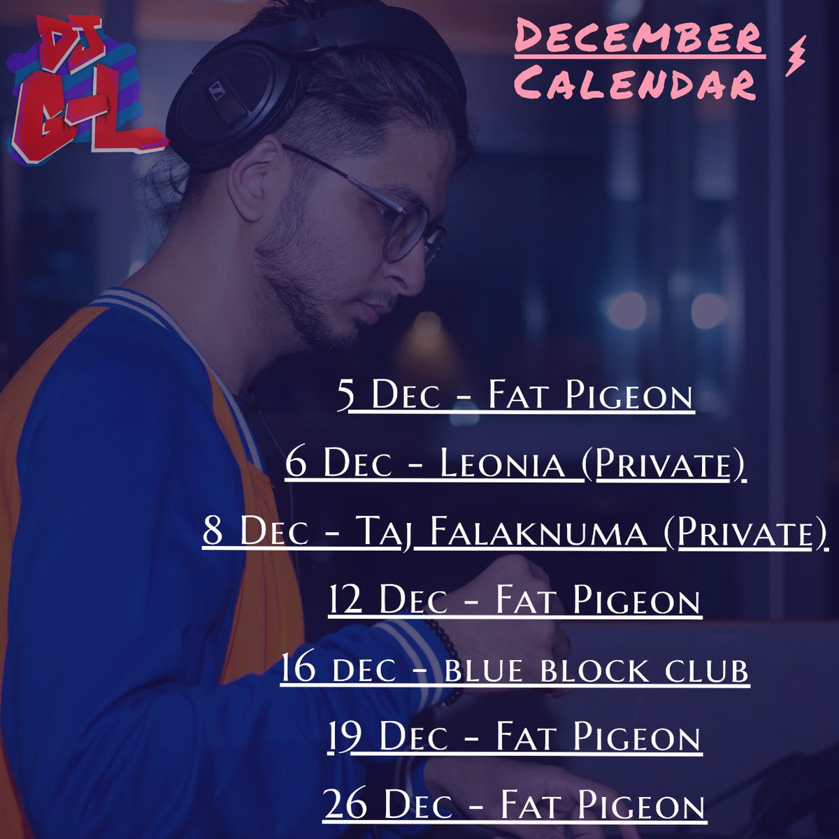 glmusic_in's tweet photo. December be lit
#DJGL #India #Hyderabad #KiraakPodcast #DJlife #DJ #Music #Viibe #Love #Hiphop #Moombahton https://t.co/MVkaYIJ5c6