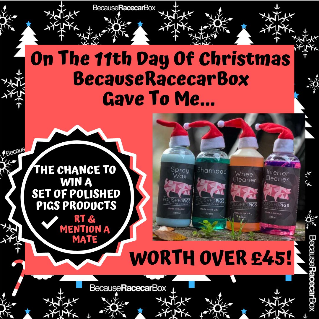 RacecarBox's tweet photo. GIVEAWAY 🥳☃️ Win a set of Polished Pigs products 🐷 

All you need to do to enter is;
✅ RT
✅ Mention A Mate

#giveaway #win #deal #comp #competition #12daysofchristmas #christmasgift #free #freebies #winner #carenthusiast #carlover #detailingproducts #detailingdoneright https://t.co/1VzNhSS0YN