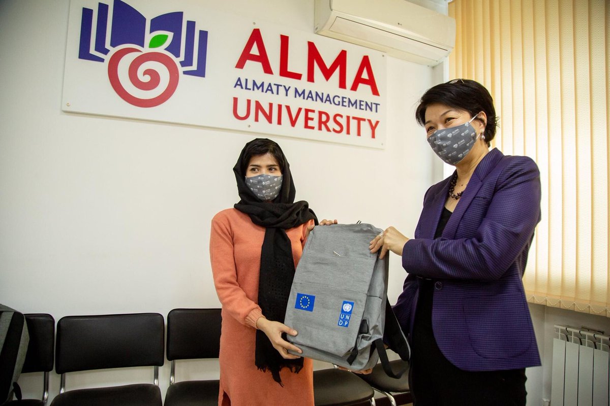 EUinKazakhstan's tweet photo. Second cohort of 10 #Afghan women arrived in Kazakhstan as part of EU-funded educational project. After completion English language courses, the students will study mining at one of top Kazakh Universities in Almaty #EU4Women Learn more: https://t.co/o7q7zwn0Nh https://t.co/ZmCCsMcrgO