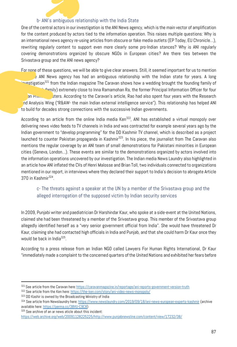 Page 6 & 89 mentions how ANI that you Hussain Haqqani were giving this interview to, is linked with Indian state & Indian intelligence R&AW operatives & how this propaganda network spanned a 15year period in 116 countries.Full Report link here: https://www.disinfo.eu/wp-content/uploads/2020/12/Indian-chronicles_FULLREPORT.pdf/4