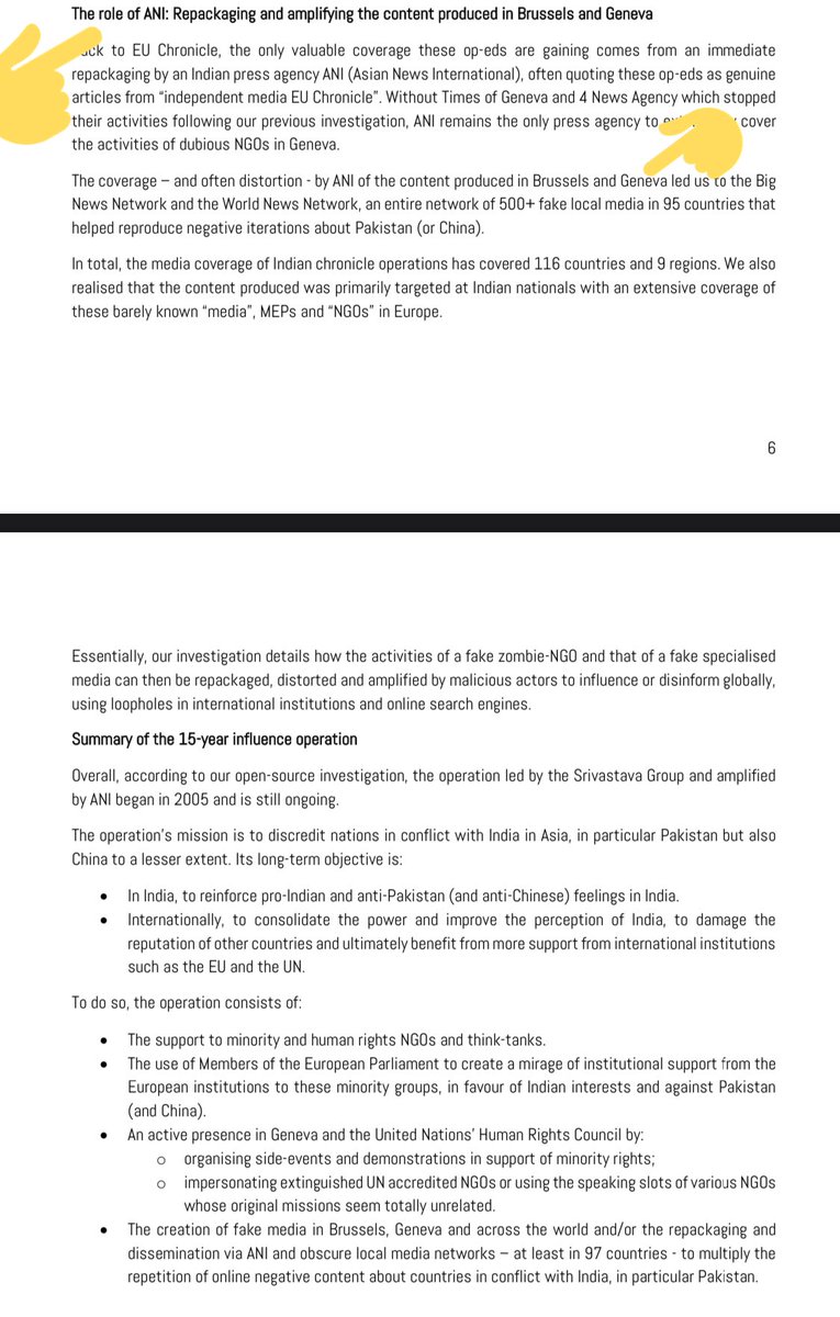 Page 6 & 89 mentions how ANI that you Hussain Haqqani were giving this interview to, is linked with Indian state & Indian intelligence R&AW operatives & how this propaganda network spanned a 15year period in 116 countries.Full Report link here: https://www.disinfo.eu/wp-content/uploads/2020/12/Indian-chronicles_FULLREPORT.pdf/4