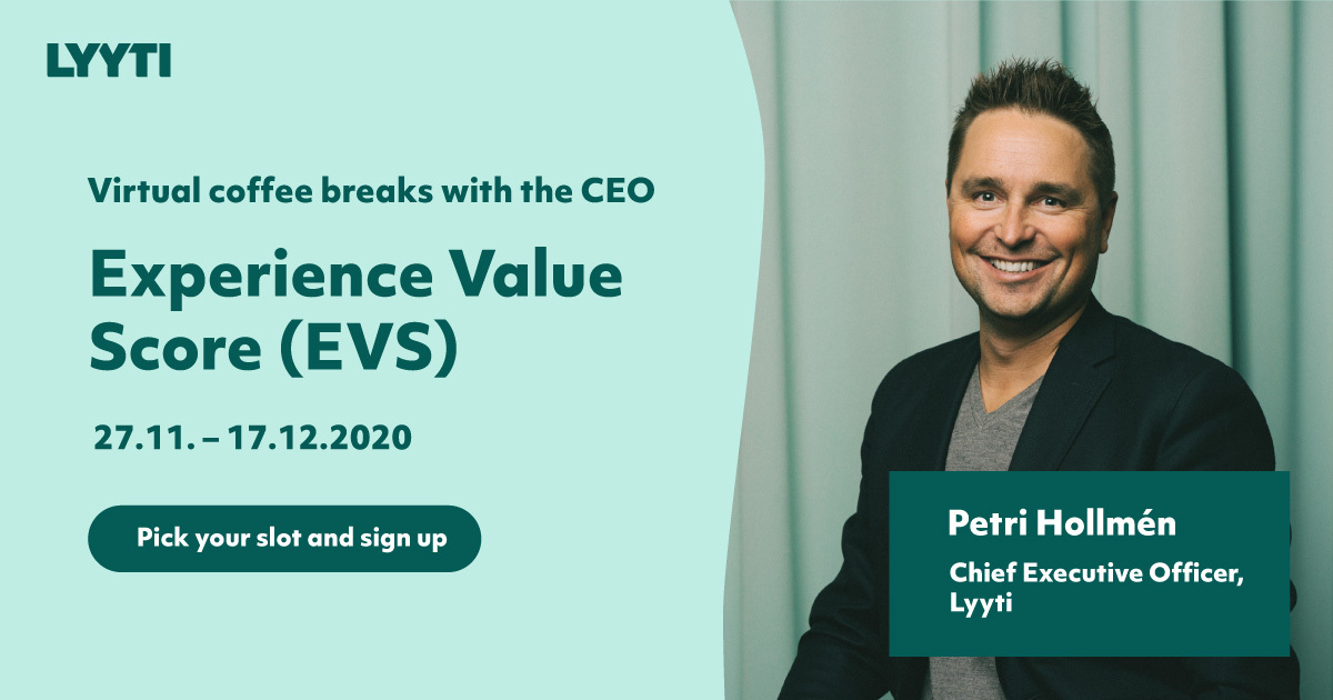 Join our CEO Petri for a coffee break and hear him discuss Experience Value Score (EVS), the tool that helps event organisers measure participant experience and prove the effectiveness of events. Find your slot in our training calendar: hubs.ly/H0CmGg40