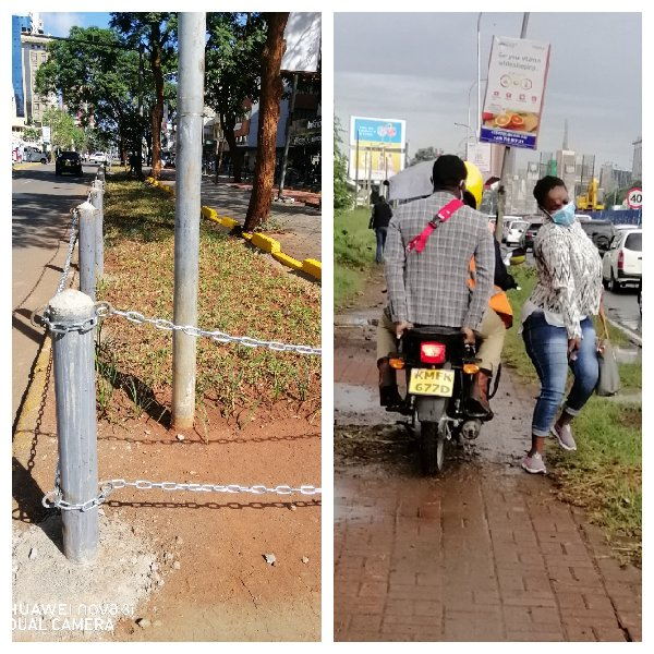 a3Route's tweet photo. 10:12 @NMS_Kenya any chance we, the pedestrians of this metropolis, can receive the same level of protection as the grass you plant? #Ma3Route  https://t.co/ZcYa9qaWxV via @SokoMad