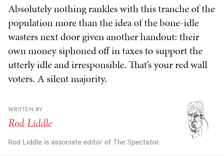 moonhound17's tweet photo. Rod Liddle doesn't have Twitter, presumably so he doesn't get called out on his bullshit and subsequently wets the bed. Nice to see him slagging off teachers yesterday, because he cares so much about the kids. Here's what he thinks of free school meals, from @spectator #weedick https://t.co/PXAxTVwVhV