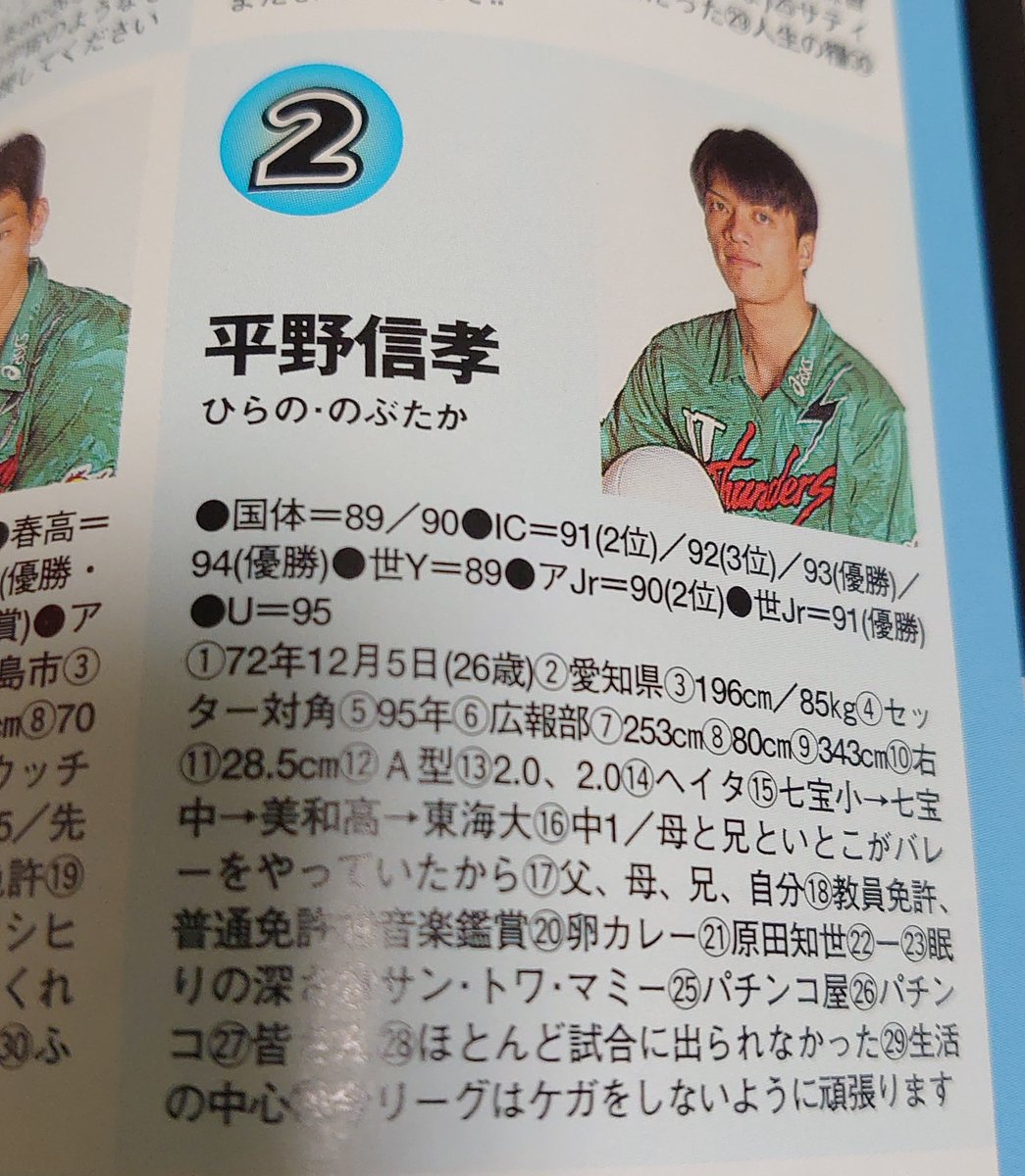 平野信孝さん！ 今はJTの部長！ 元スーパーエースで全日本でも活躍して