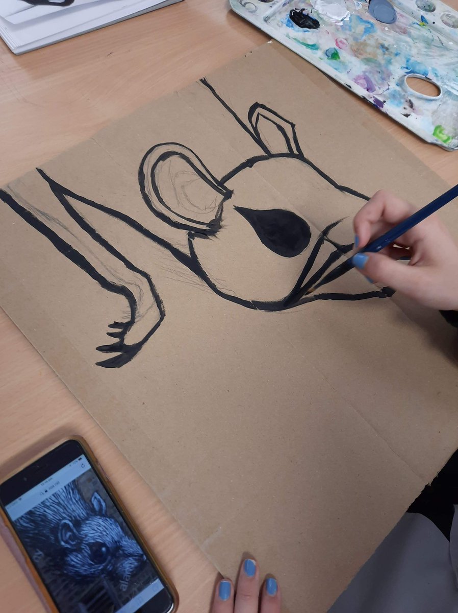 Finishing the year strong in Visual Arts at Concord High School! These cool artworks are inspired by Belgium Street Artist ROA who travels the globe studying the relationships between humans and animals. He then produces monumental black and white detailed murals. #yr9visualarts