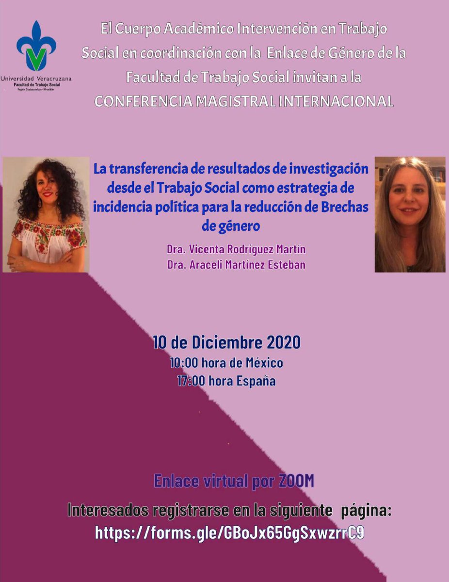 Fue estupendo cruzar el charco, aunque fuese por zoom, para participar en esta conferencia junto a <a href="/Vicentarodm/">VICENTA RODRIGUEZ M</a> en la facultad de #TrabajoSocial de la @ComunicacionUV 🇲🇽 ¡Seguimos adelante!