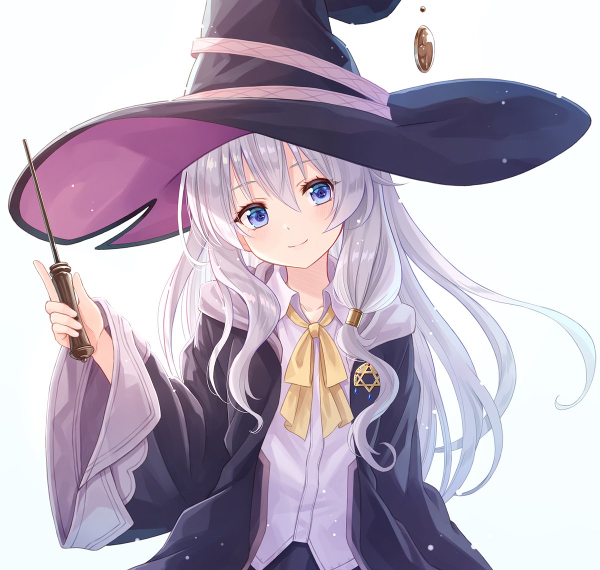 elaina (majo no tabitabi) 1girl solo hat witch hat long hair blue eyes smile  illustration images