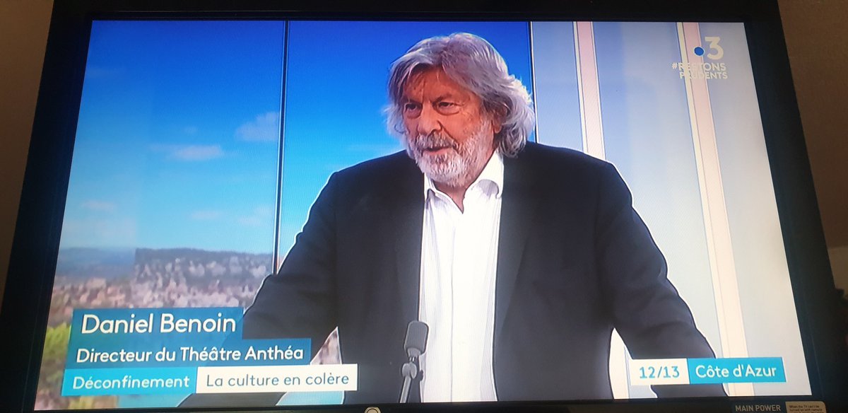 ph_dejardin's tweet photo. #culture  Colère rentrée mais véritable agacement perceptible 
chez #DanielBenoin le directeur @theatreanthea " le 07/01 c pire que annonce du 15/12 ... " ds le 12/13 de @F3cotedazur .@antibes_jlp #CotedAzurFrance #Nice06 https://t.co/pRanJp0bpw