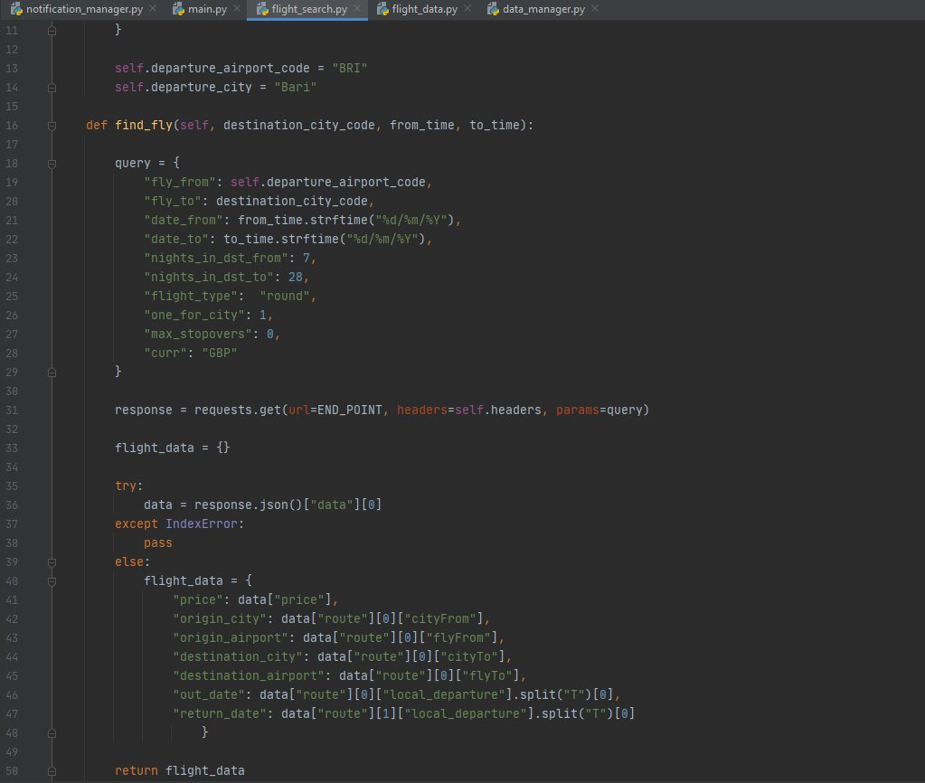 vitalelele's tweet photo. #Day39 of the #100DaysOfCode didn't quite go well. 🤯
I finished the #requests available to #Sheety while I was creating a program that searches for #lowcost flights, this is my code, perhaps a little too expensive. 😳
I will have to follow from the code made in the course. 😩 https://t.co/8lGKjx6GCa