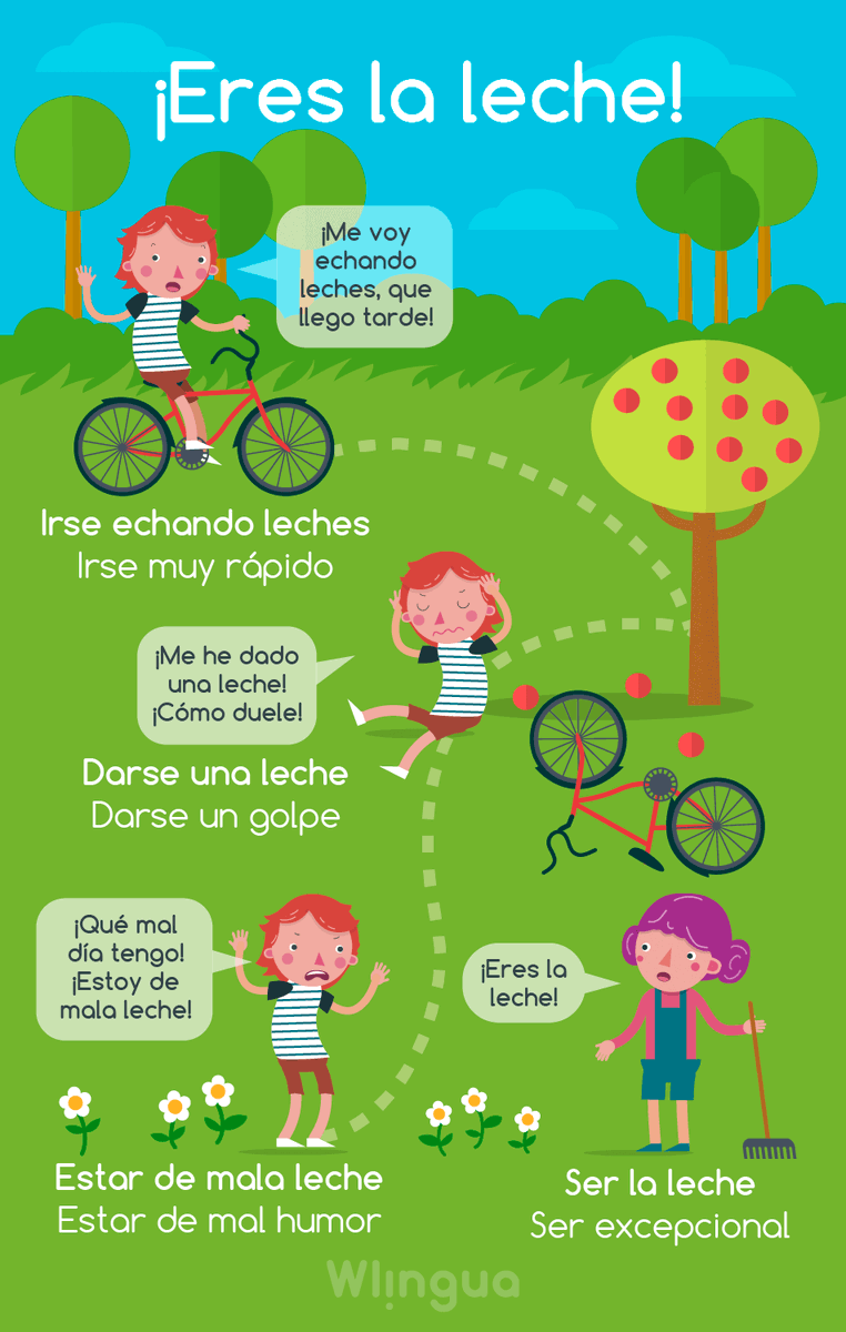 En España existen muchas expresiones con la palabra “leche”. Hoy te enseñamos cuatro, ¿las conoces?   #lovespanish #learnspanish #spanishlesson #aprenderespañol #español #spanish #spanishcourse #cursoespañol