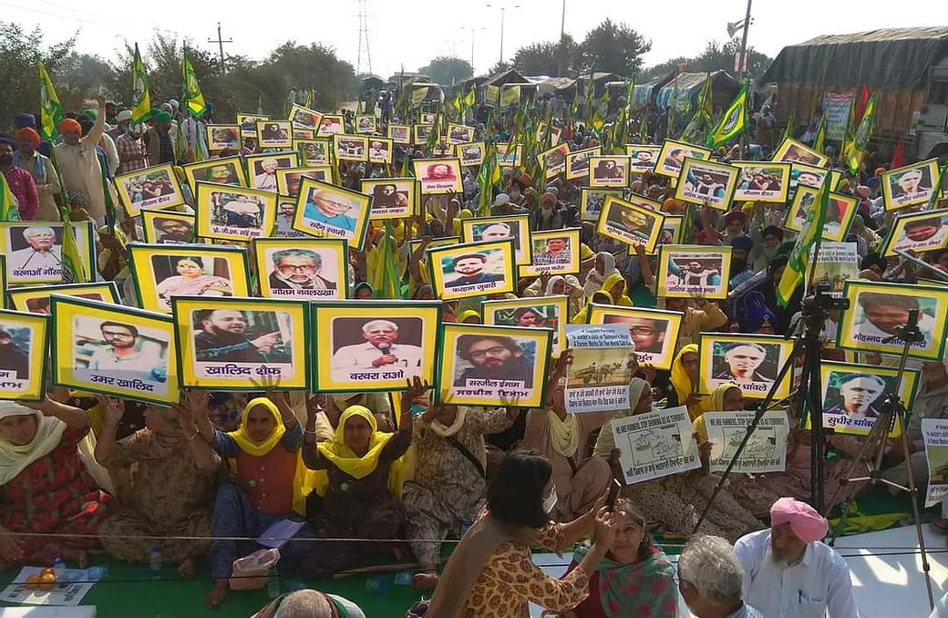 I'm sure these ladies don't even know the people on these placards. Because the Sikhs that I know, won't support these people. By allowing their platform to be used by elements calling for release of 'political prisoners', protest leaders have done a disservice to their cause.