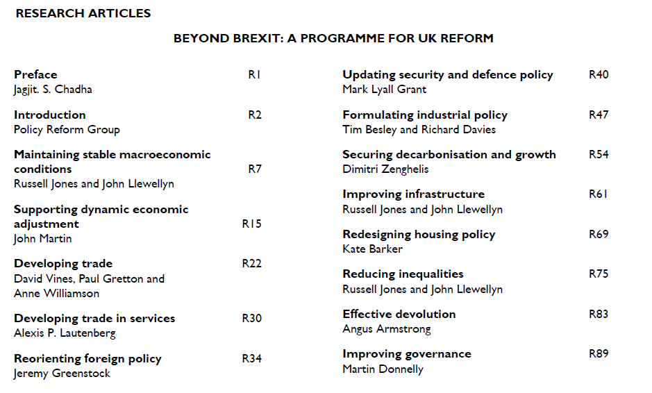Our 250th Special Issue of the National Institute Economic Review published last year 'Beyond Brexit: A programme for UK Reform'  @PRG_org 13/14 #NIESRreview  https://www.cambridge.org/core/journals/national-institute-economic-review/volume/AFAED13F4924EB9E2E9E47BCE46AFA15