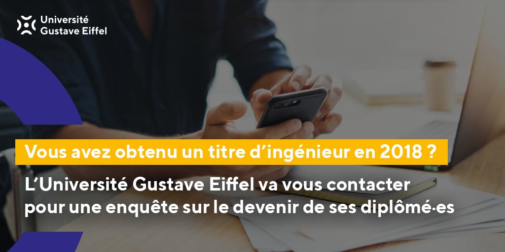 #Enquête 📝 | Vous avez obtenu un titre d'ingénieur à l'<a href="/Esipe_uge/">ESIPE</a> en 2018 ? L'Université va vous contacter pour une enquête d'insertion. Vous avez jusqu’à fin Janvier pour compléter le questionnaire. 
+ d'infos ➡️ fal.cn/3bVWZ