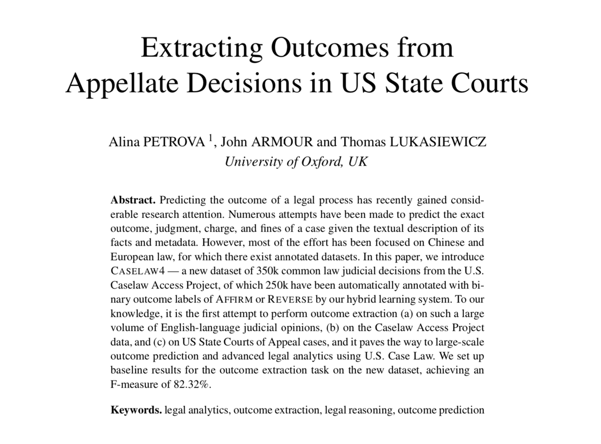 happy to present our paper on legal outcome extraction at #JURIX2020 today! this is my first work on legaltech, and I am very grateful to my colleagues from the @ai4law project for learning, growth and rewarding discussions