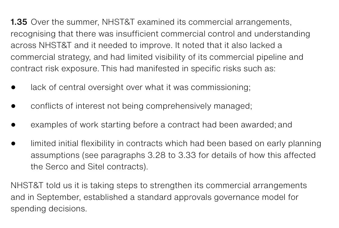 2) the absence of proper spending controls. Civil service commercial skills have improved lots in recent years but there seems to have been a complete failure to apply these. And weren’t Baroness Harding and other external hires meant to bring commercial expertise?