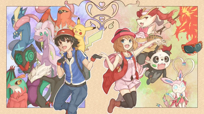#これが私の代表作
ドルフロ描き始める前はポケモンのカプ厨でした(自白 