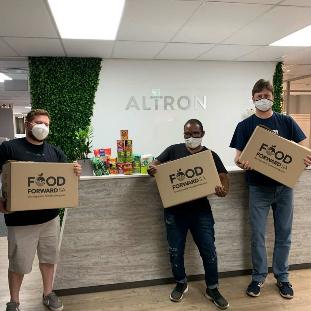 FoodForwardSA's tweet photo. #Thankyou, to the 7,900 @AltronGroup staff members, from across #SouthAfrica, who are dedicating their time to host a #fooddrive in aid of @FoodForwardSA. Your #support is #helping #replenish our warehouses before the #festive period. #food #meals #betheone #altronsecurity https://t.co/P8XsDP0hsR