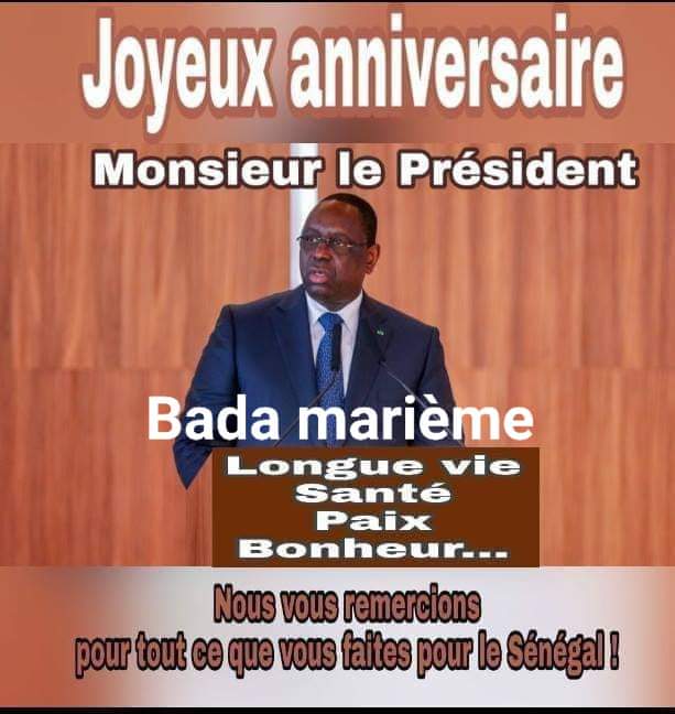 Bada Marieme Fayesall A Twitter Joyeux Anniversaire President Longue Vie Et Sante Beaucoup De Bonheur Mon Pre Macky Sall Fayesallmarieme Kebetu Senegal T Co H9vpfpihpv Bada Marieme Fayesall A Twitter Joyeux Anniversaire President Longue Vie Et Sante Beaucoup De Bonheur Mon Pre Macky Sall Fayesallmarieme Kebetu Senegal T Co H9vpfpihpv