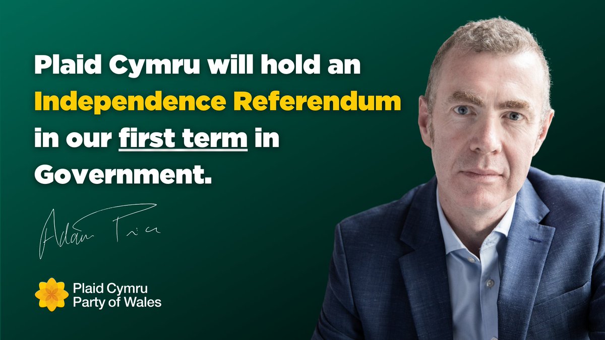 BREAKING: @AdamPrice announces he will hold an #IndyWales referendum in his first term as First Minister 🏴󠁧󠁢󠁷󠁬󠁳󠁿