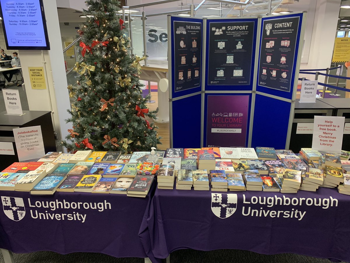 Lboro Uni Library (@lborolibrary) on Twitter photo Driving home for Xmas? Pick up a free book from the Library to enjoy at home- and you don’t even have to give it back! It’s our attempt at the Icelandic tradition of #jolabokafloð for the #LboroFamily 🎅🏻🤶🎄<a href="/lborouniversity/">Loughborough University</a> Driving home for Xmas? Pick up a free book from the Library to enjoy at home- and you don’t even have to give it back! It’s our attempt at the Icelandic tradition of #jolabokafloð for the #LboroFamily 🎅🏻🤶🎄<a href="/lborouniversity/">Loughborough University</a>