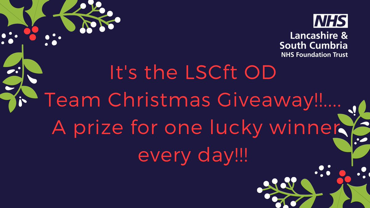 The OD Team @WeareLSCft are giving away 1 amazing prize each day on the countdown to Xmas! To be in it to win it, you have to be an LSCft employee. Simply follow us, like this post and retweet. Winners chosen at random on 22 Dec #ODChristmasGiveaway. @BeckieBodgers @DawkinsEj