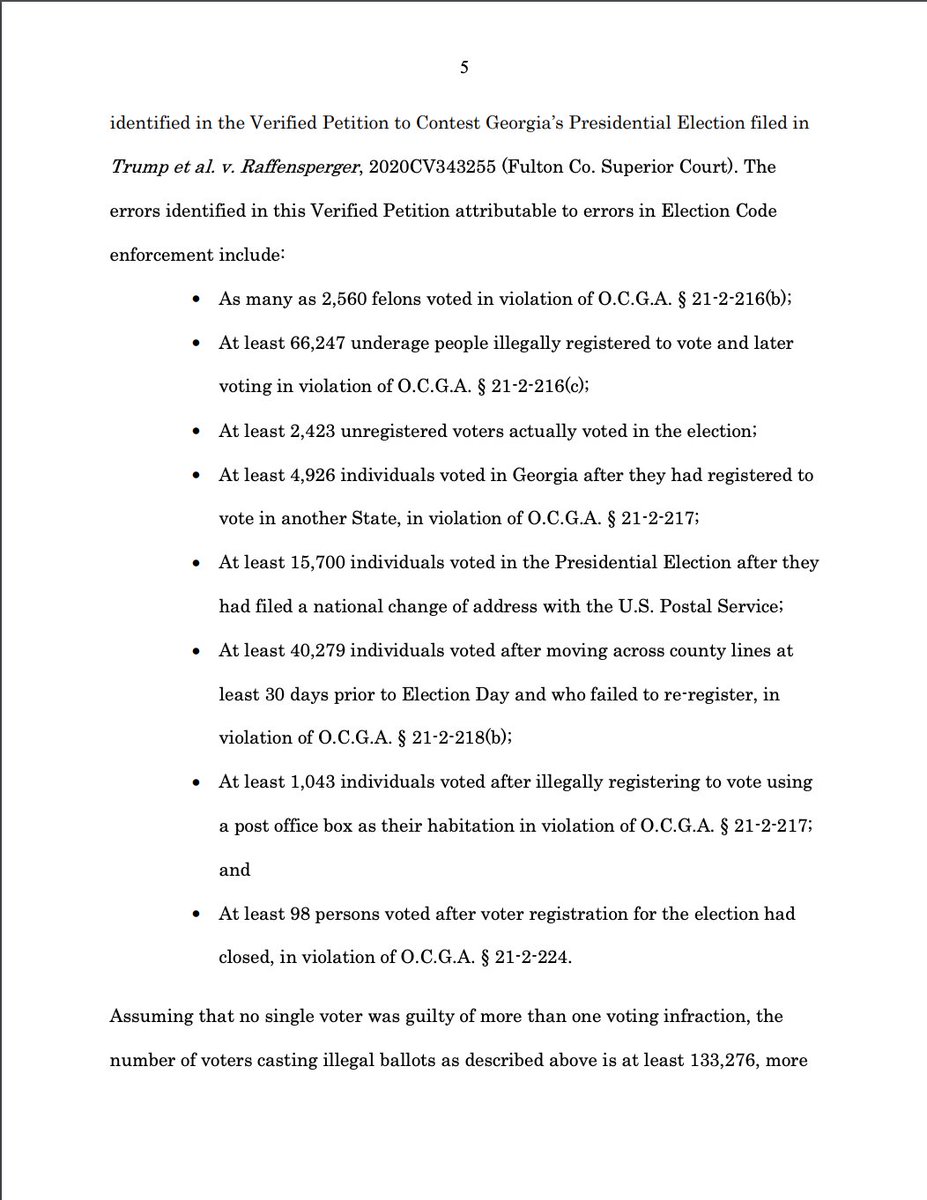The crux of the argument, which you can read here ( https://www.supremecourt.gov/DocketPDF/22/22O155/163469/20201210202722129_22O155%20Amici%20Brief%20GA%20State%20Sem%20%20Willian%20Ligon%20et%20al.pdf) echoes the Trump campaign lawsuit that thousands upon thousands of illegal votes were cast.The underlying data is questionable at best, debunked in some cases at worst.
