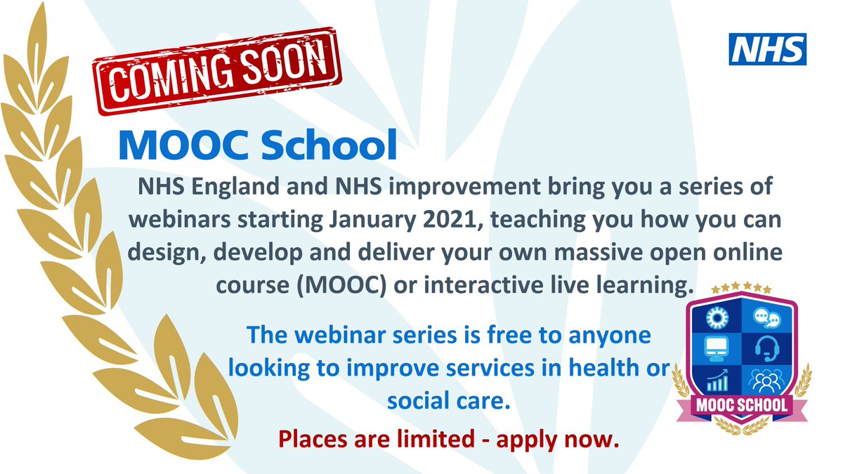 Apply now!  Last date to apply is SUNDAY!  

Learn how to create an online learning course, collaborative webinar or social media event? #MOOCschool is back by popular demand!  

Entirely free, but places are limited. Find out more, and apply here bit.ly/MOOCSchool