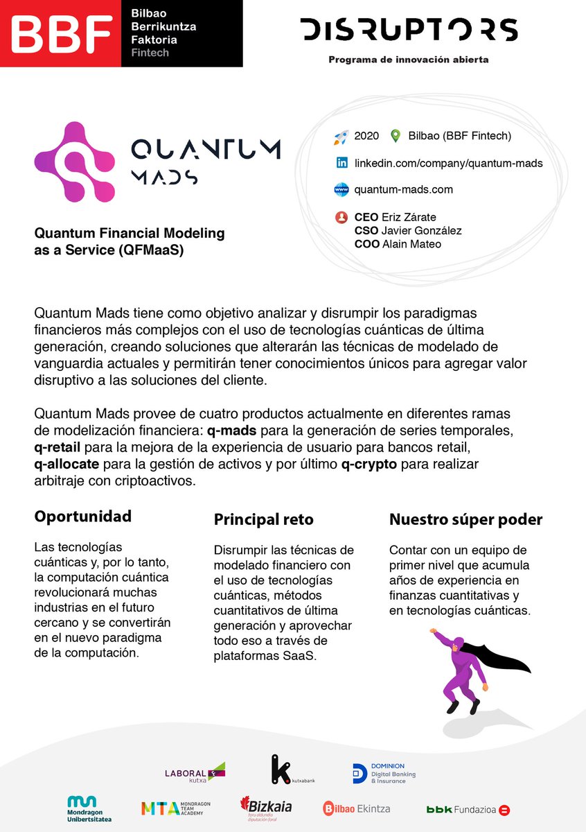 BbfFintech's tweet photo. ¿Conoces a 
#QuantumMads? Te proponen #soluciones #financieras utilizando la #ComputaciónCuántica para un tratamiento de datos ultra rápido y potente����

¡Descubre más ahora!👇🏽

🔸Las #startupstories del programa de #innovación abierta🔸

#learningfromreality #Tecnología #fintech https://t.co/C5fYhpKMCv