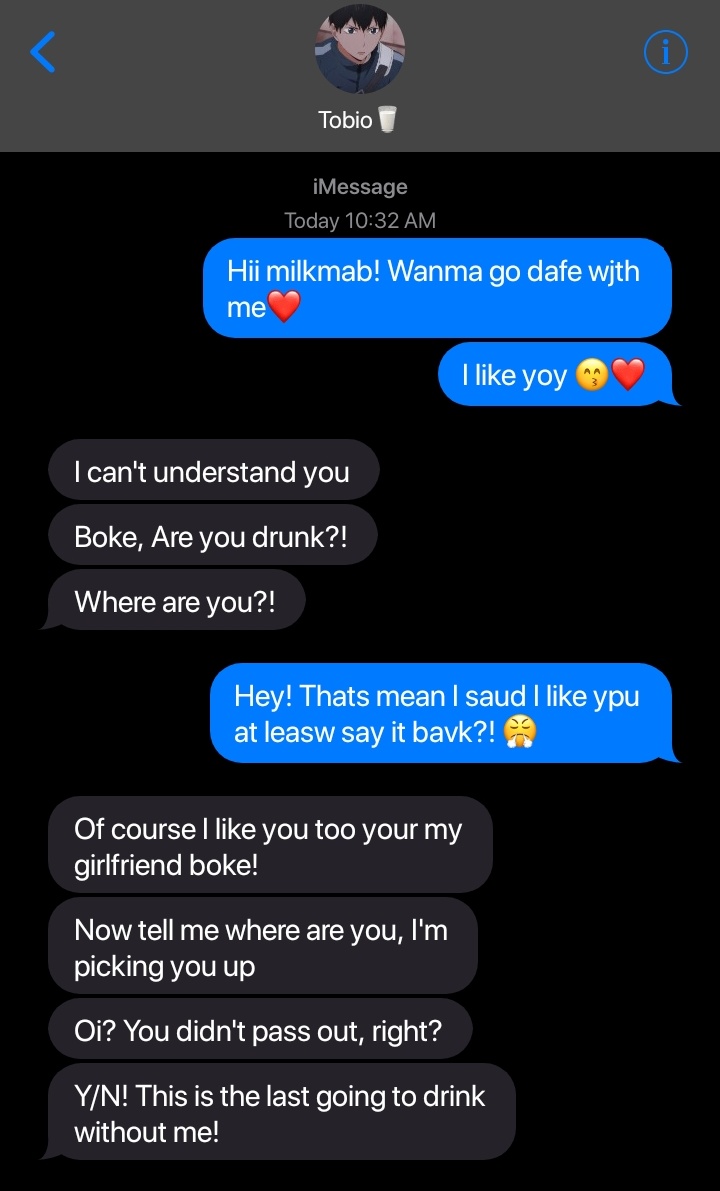 Kageyama (will make sure your not going to drink without him again)