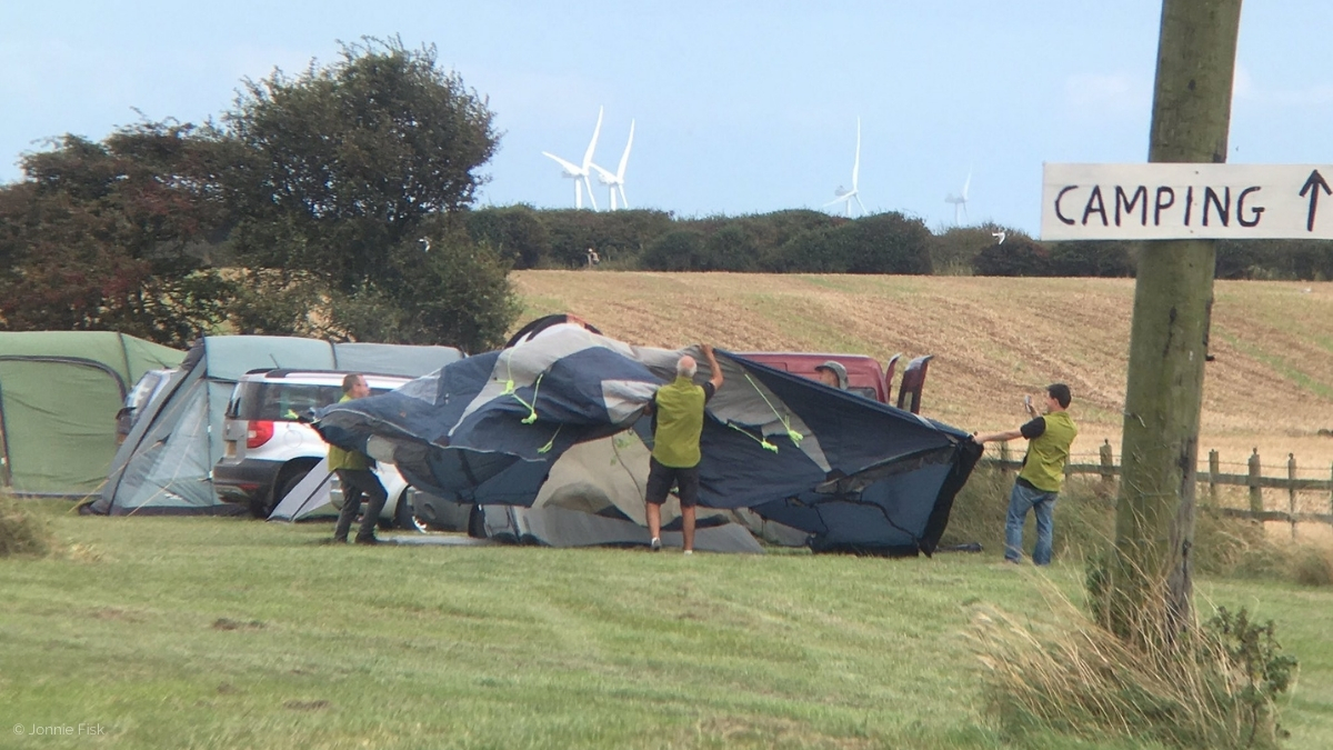 Migfest is another annual highlight, and in 2016  @_andyclements found a Kentish Plover with  @tom_mckinney. He also mucks in with the less glamorous tasks, e.g. tent-wrestling…