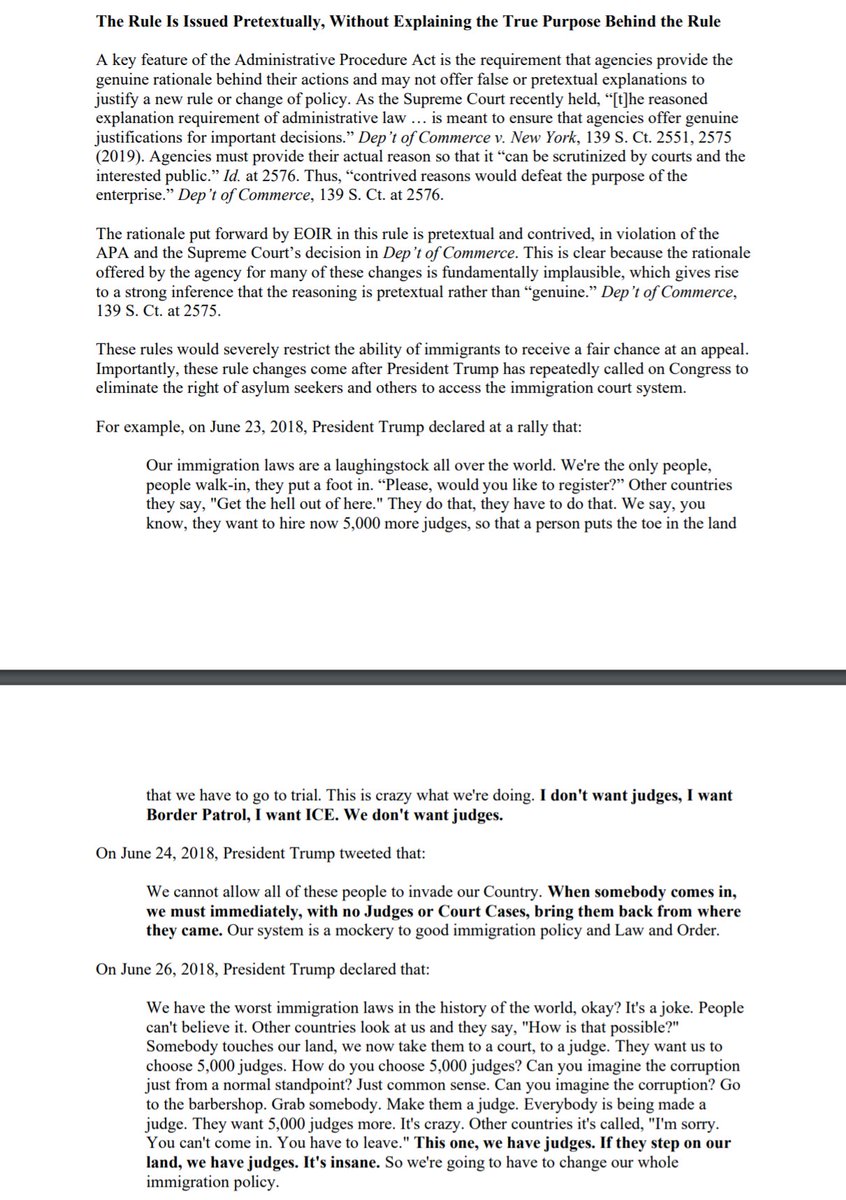 Oh look, EOIR had to respond to my personal comment!Needless to say, they disagree with me that their entire rule is pretext to undermine the immigration court system due to Trump's repeated demands to get rid of judges.My comment:               EOIR's response: