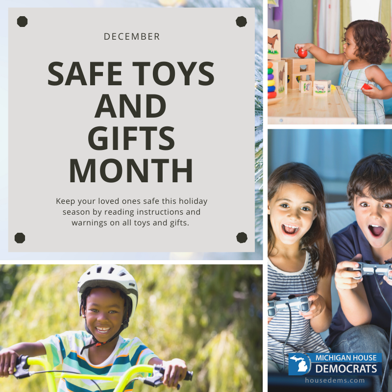 December is National Safe Toys and Gifts Month. As you’re purchasing gifts for the loved ones in your life, make sure everything is age and skill-level appropriate to prevent a potential safety risk.