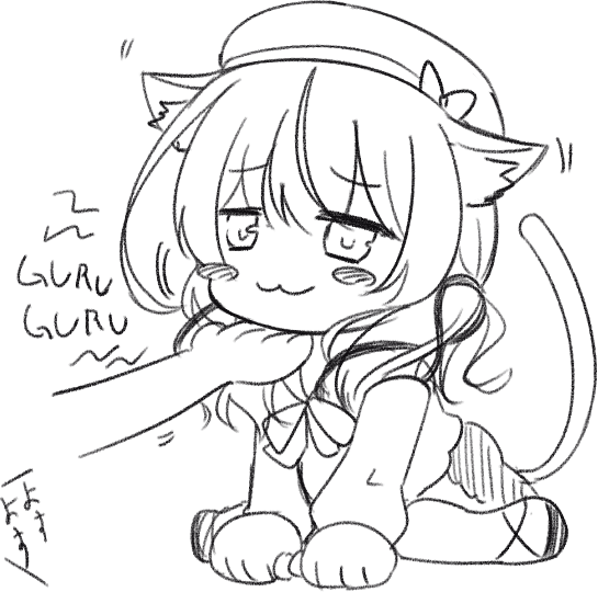 喉を鳴らすふーちゃん 