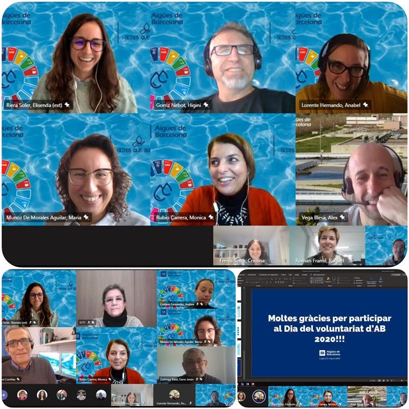Avui hem celebrat el Dia del Voluntariat a <a href="/aiguesbcnclient/">Aigües de Barcelona</a> compartint experiències i reflexions de voluntaris d'<a href="/CentreAssis/">ASSÍS</a> i del nostre voluntariat corporatiu ambiental #BiObserva . Les #gotesquesumen 💦 estem preparades per afrontar un 2021 ple de reptes! 💪