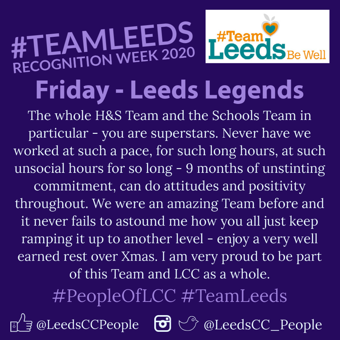 LeedsCC_People's tweet photo. We can't keep up with demand today, so many #LeedsLegends being praised on our final day of #RecognitionWeek2020 - we're loving hearing all about the #PeopleOfLCC โค๏ธ #TeamLeeds https://t.co/kB2eNxDVhu