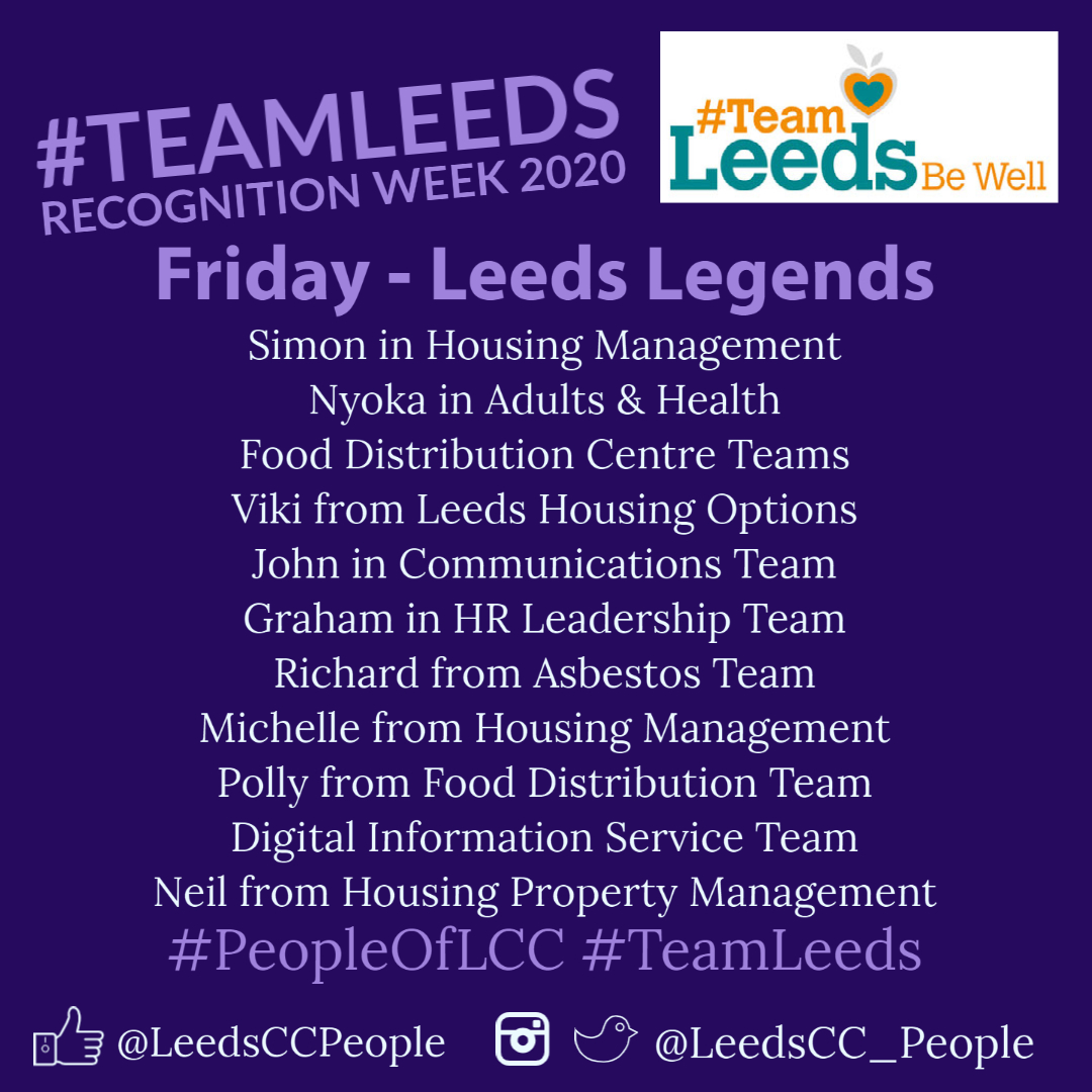 LeedsCC_People's tweet photo. Another summary of our #LeedsLegends ๐๐ #RecognitionWeek2020 #PeopleOfLCC #TeamLeeds https://t.co/z9JYxPBrna