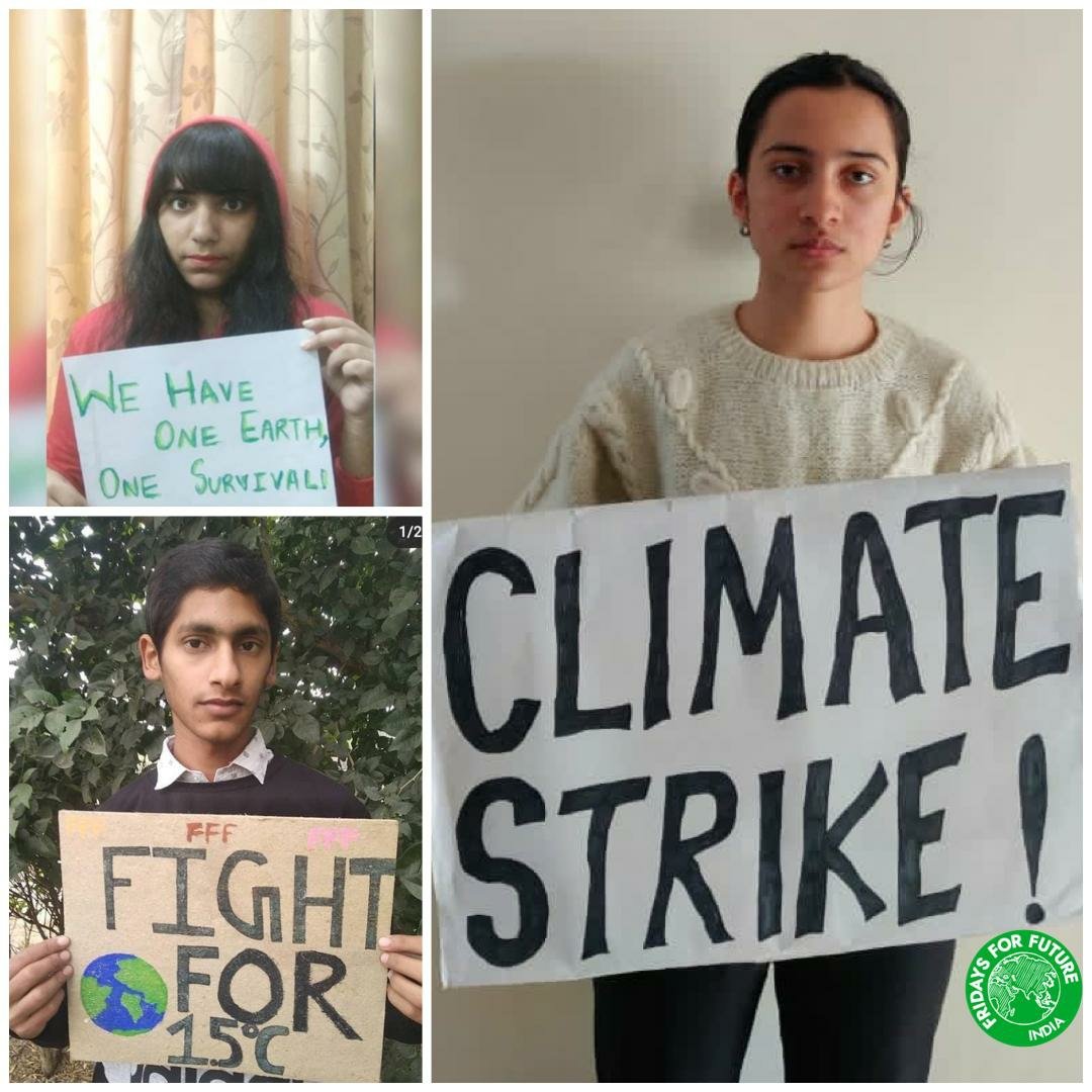 FFFIndia's tweet photo. #ClimateStrike 
#FridaysForFuture 
Youths across India strike for Environmental justice..
We need less talks and more Action..
Time is ticking..
Temperatures soaring &amp; Glaciers melting.
#ClimateChange
CLIMATE ACTION NOW.
@Fridays4future 
@GretaThunberg https://t.co/NaTAZU0Z4X