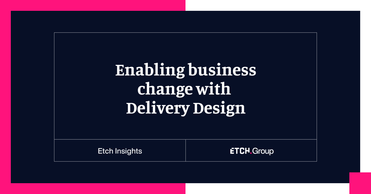 EtchUK's tweet photo. In this week’s Etch insights article, we are discussing how Delivery Design brings to life a blended team of in-house experts and specialist suppliers. ✅https://t.co/Gwt3ENaYoC
 
#designthinking #deliverydesign #digitalproducts #businesstransformation #businesschange https://t.co/QNNwJ2nvEj