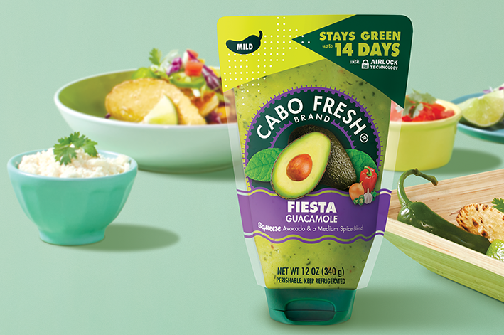 GlenroyInc's tweet photo. Are you in need of the perfect dip to enjoy with your snacks this weekend? We recommend Cabo Fresh guac in our premade #STANDCAP Pouch. #MessFree https://t.co/NK58aMvXkv