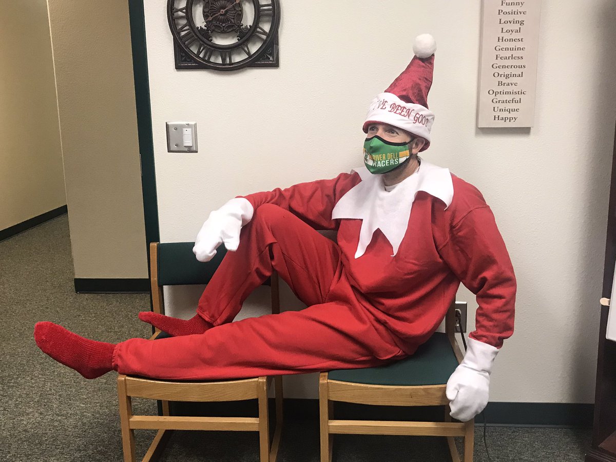 Look who Ms. Durko found in her office this morning!! I bet this mischievous elf will be out and about around the school today...keep a watch for him!! <a href="/JCPS_NC/">Johnston County Public Schools</a> #RDEelfprincipal #happyholidaysRDE